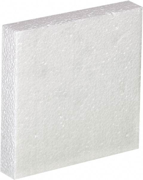 Made in USA - 6" Long x 6" Wide x 1" High x 1" Thick Polystyrene Foam - White, Case - Strong Tooling