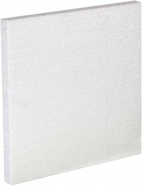 Made in USA - 12" Long x 12" Wide x 1" High x 1" Thick Polystyrene Foam - White, Case - Strong Tooling