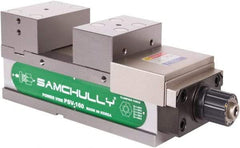 Samchully - 125mm Jaw Width, 125mm Jaw Opening Capacity, Horizontal Stationary Machine Vise - Manual Operation, 1 Station, 400.5mm Long x 48.3mm Deep, 50mm Jaw Height, Alloy Steel - Strong Tooling