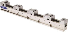 Samchully - 50mm Jaw Width, 500, 215, 120 & 75mm Jaw Opening Capacity, Horizontal Stationary Machine Vise - Manual Operation, 4 Stations, 600mm Long x 24.9mm Deep, 25mm Jaw Height, Alloy Steel - Strong Tooling