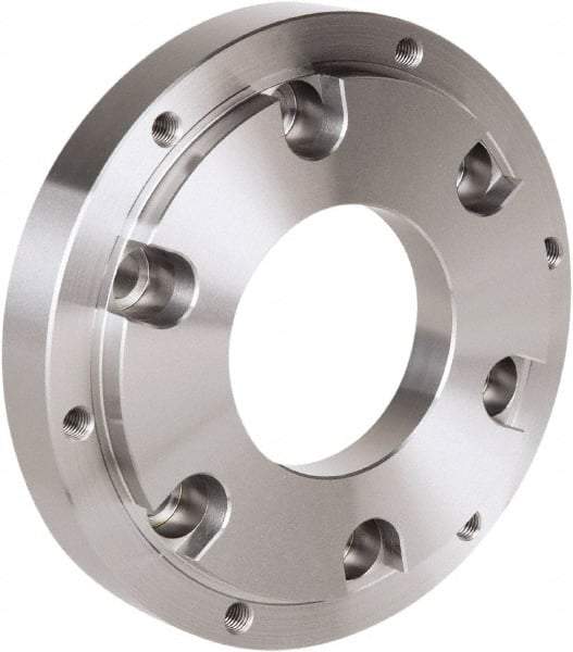 Samchully - Adapter Back Plate for 254 & 304mm Diam HC, HCH & HS Lathe Chucks - A2-8 Mount, 136mm Through Hole Diam, 220mm OD, 18mm Flange Height, Steel - Strong Tooling