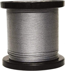 Loos & Co. - 250' Long, 3/16" x 3/16" Diam, Galvanized Wire Rope - 4,200 Lb Breaking Strength, 7 x 19 - Strong Tooling