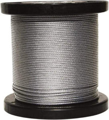 Loos & Co. - 3/16" x 1/8" Diam, Galvanized Steel Wire Rope - 2,000 Lb Breaking Strength, 7 x 19, Vinyl Coating - Strong Tooling