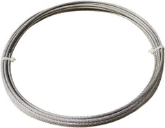 Loos & Co. - 1/8" x 3/32" Diam, Stainless Steel Wire Rope - 920 Lb Breaking Strength, 7 x 7, Vinyl Coating - Strong Tooling