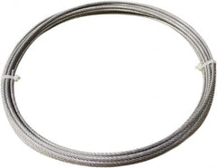 Loos & Co. - 3/32" x 1/16" Diam, Steel Wire Rope - 480 Lb Breaking Strength, 7 x 7, Vinyl Coating - Strong Tooling