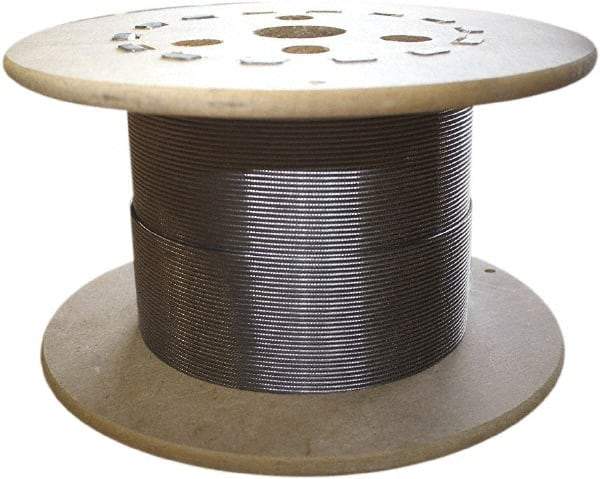 Loos & Co. - 3/16" x 3/16" Diam, Stainless Steel Wire Rope - 2,900 Lb Breaking Strength, 7 x 19 - Strong Tooling