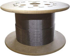 Loos & Co. - 250' Long, 1/16" x 1/16" Diam, Stainless Steel Wire Rope - 480 Lb Breaking Strength, 7 x 19 - Strong Tooling