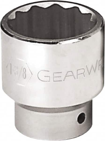 GearWrench - 1-3/8", 3/4" Drive, Standard Hand Socket - 12 Points, 2-9/32" OAL, Alloy Steel, Chrome Finish - Strong Tooling