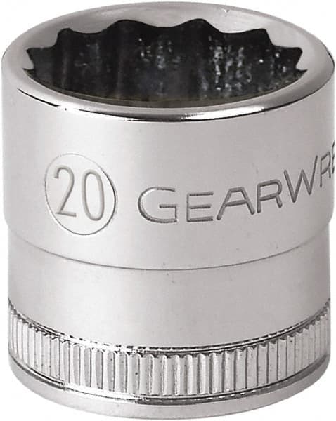 GearWrench - 1/2" Drive, Standard Hand Socket - 12 Points, 1-31/32" OAL, Alloy Steel, Chrome Finish - Strong Tooling