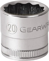 GearWrench - 1/2" Drive, Standard Hand Socket - 12 Points, 1-31/32" OAL, Alloy Steel, Chrome Finish - Strong Tooling