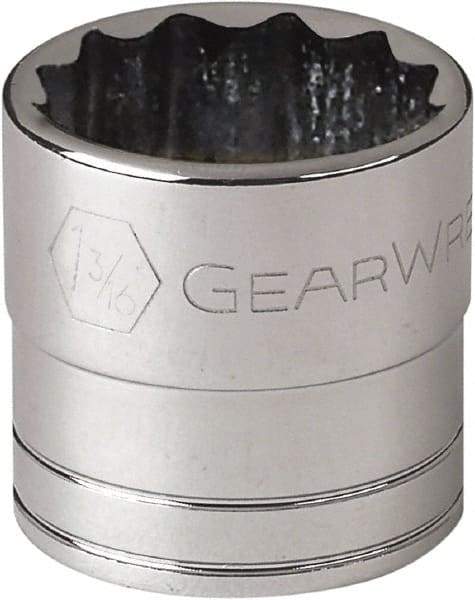 GearWrench - 1-3/16", 1/2" Drive, Standard Hand Socket - 12 Points, 1-21/32" OAL, Alloy Steel, Chrome Finish - Strong Tooling