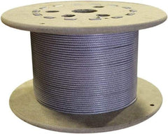 Loos & Co. - 3/16" x 1/8" Diam, Galvanized Steel Wire Rope - 2,000 Lb Breaking Strength, 7 x 19, Nylon Coating - Strong Tooling