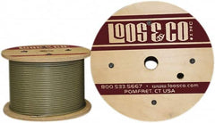 Loos & Co. - 500' Long, 1/8" x 3/32" Diam, Galvanized Steel Wire Rope - 920 Lb Breaking Strength, 7 x 7, Nylon Coating - Strong Tooling