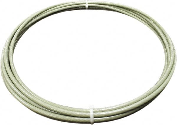 Loos & Co. - 3/16" x 1/8" Diam, Galvanized Steel Wire Rope - 2,000 Lb Breaking Strength, 7 x 19, Nylon Coating - Strong Tooling