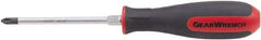 GearWrench - #2, 10-11/16" OAL, Standard Phillips Screwdriver - 6" Blade Length, Round Shank, Acetate with Rubber Grip Handle - Strong Tooling