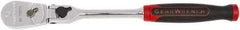 GearWrench - 1/4" Drive Pear Head Ratchet - Full Polish Chrome Finish, 8" OAL, 84 Gear Teeth, Locking Flex Head - Strong Tooling