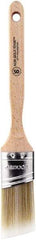 Wooster Brush - 1-1/2" Oval/Angle Polyester Angular Brush - 2-7/16" Bristle Length, 6-1/8" Wood Fluted Handle - Strong Tooling