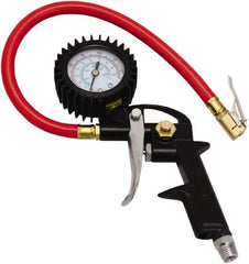 Milton - 0 to 150 psi Dial Easy-Clip Tire Pressure Gauge - 13' Hose Length, 2 psi Resolution - Strong Tooling