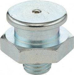 Umeta - Straight Head Angle, 1/8-28 BSPP Steel Button-Head Grease Fitting - 11mm Hex, 13.5mm Overall Height - Strong Tooling