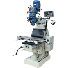 Baileigh - 9" Table Width x 42" Table Length, Step Pulley Control, 1 Phase Knee Milling Machine - R8 Spindle Taper, 3 hp - Strong Tooling