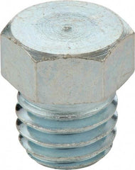 Umeta - Straight Head Angle, M8x1 Metric Steel Plug-Style Grease Fitting - 9mm Hex, 8.5mm Overall Height - Strong Tooling