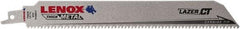 Lenox - 9" Long x 1" Thick, Bi-Metal Reciprocating Saw Blade - Tapered Profile, 8 TPI, Toothed Edge, Tang Shank - Strong Tooling