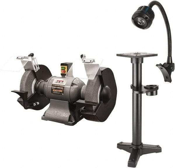 Jet - 12" Wheel Diam x 1" Wheel Width, 2 hp Grinder - 1-1/4" Arbor Hole Diam, 1 Phase, 1,720 Max RPM, 230 Volts - Strong Tooling