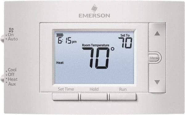 White-Rodgers - 50 to 99°F, 2 Heat, 1 Cool, Digital Programmable Multi-Stage Thermostat - 20 to 30 Volts, 1.77" Inside Depth x 1.77" Inside Height x 5-1/4" Inside Width, Horizontal Mount - Strong Tooling