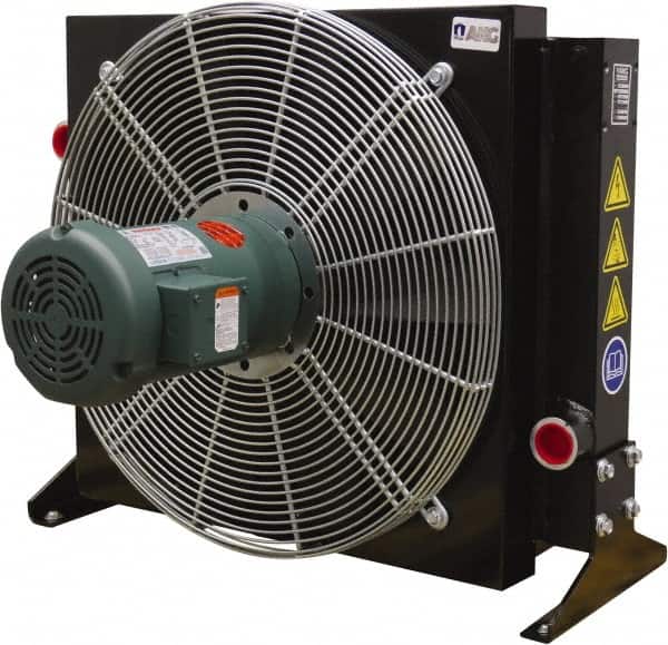 AKG Thermal Systems - 2" SAE 4 Bolt Flange, 1 Fan Mount, Liquid-To-Air Aluminum Brazed Process Equipment Heat Exchanger - Oil Cooler, Ethylene Glycol/Water Mixture Cooler, 30.19" High x 37.01" Wide x 23.3" Deep, 250°F Max - Strong Tooling