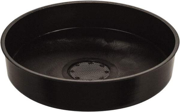 Funnel King - 4-3/8" High x 11-3/4" Diam, Polypropylene, Drum Funnel with Screen - 55 Gal Drum/Pail Capacity - Strong Tooling