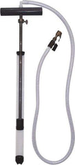 LiquiTube - 12.8 Strokes per Gal, 1/8" Outlet, 0.46 GPM, Aluminum, Brass, PVC & Plastic Hand Operated Drum Pump - 10 oz per Stroke, 22-1/4" OAL, For 5 Gal Drums, For Tire Sealants - Strong Tooling