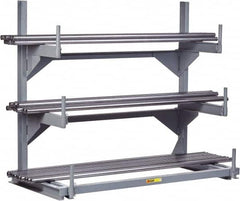 Little Giant - 4-1/4' High Single Sided Cantilever Rack - With Lip, 4,000 Lb Capacity, 60" Base Length, 19" Arm Length - Strong Tooling