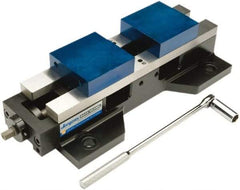 Jergens - 6" Jaw Width, 17-1/2" Max Jaw Opening, Manual Self Centering Vise - 10,100 Max Operating psi, 8.055" Stroke Length, 22" OAL x 8" OAW x 4" OAH - Strong Tooling