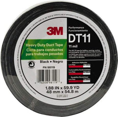 3M - 2" x 54.8m Silver Duct Tape - 11 mil, Rubber Adhesive, Polyethylene Film Backing, Series DT11 - Strong Tooling