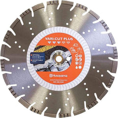 Husqvarna - 18" Diam, 25/32 & 1" Arbor Hole Diam, Continuous Edge Tooth Wet & Dry Cut Saw Blade - Diamond-Tipped, General Purpose Action, Standard Round Arbor - Strong Tooling