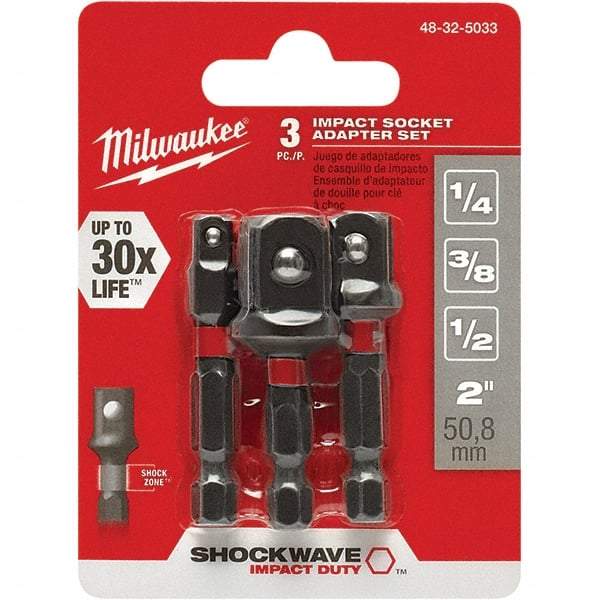 Milwaukee Tool - Power & Impact Screwdriver Bit Sets Point Type: Square Bit Type: Impact Socket Adapter - Strong Tooling