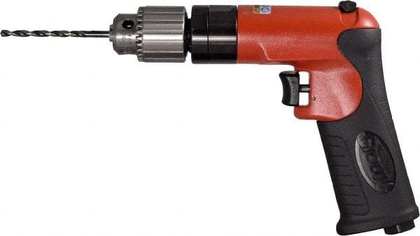 Sioux Tools - 1/4" Reversible Keyed Chuck - Pistol Grip Handle, 1,800 RPM, 12 LPS, 0.5 hp, 90 psi - Strong Tooling