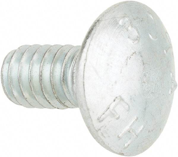 Value Collection - 1/4-20 UNC 1/2" Length Under Head, Standard Square Neck, Carriage Bolt - Grade 2 Steel, Zinc-Plated Finish - Strong Tooling