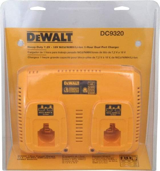 DeWALT - 7.2 to 18 Volt, 2 Battery Lithium-Ion, NiCad & NiMH Power Tool Charger - 1 hr to Charge - Strong Tooling