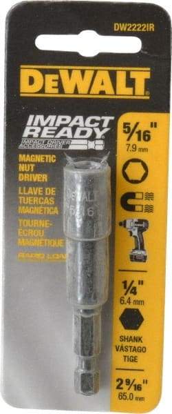 DeWALT - 5/16" Magnetic Nutsetter - 1/4" Hex Drive, 2-9/16" OAL - Strong Tooling