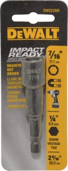 DeWALT - 7/16" Magnetic Nutsetter - 1/4" Hex Drive, 2-9/16" OAL - Strong Tooling