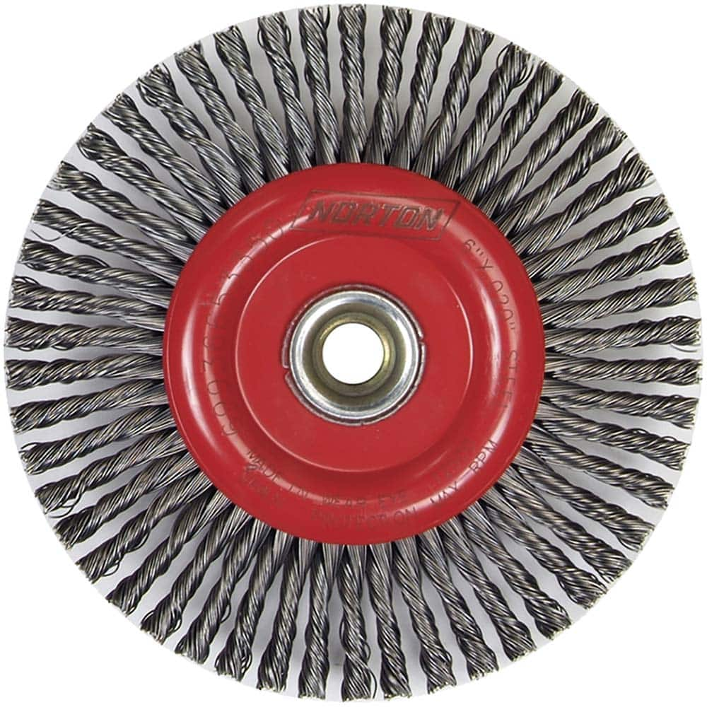 Norton - 6-7/8" OD, 5/8-11 Arbor Hole, Stringer Bead Carbon Wheel Brush - Strong Tooling