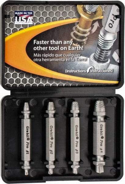 Alden - 4 Piece Bolt & Screw Extractor Set - 3/8" Drive - Strong Tooling