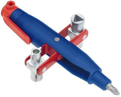 Knipex - 1 Piece Cabinet Key - 3 to 5mm Two-Way Key Bit Capacity, 5, 6, 8mm Square Capacity, 9mm Triangular Capacity - Strong Tooling