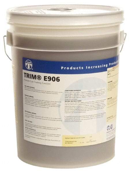 Master Fluid Solutions - Trim E906, 5 Gal Pail Cutting & Grinding Fluid - Water Soluble, For Gear Hobbing, Heavy-Duty Broaching, Machining, Surface/Pocket/Thread Milling - Strong Tooling