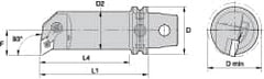 Kennametal - Left Hand Cut, 50mm Min Bore Diam, Size KM63 Steel Modular Boring Cutting Unit Head - 4.6063" Max Bore Depth, Through Coolant, Compatible with DN.. - Strong Tooling