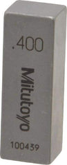 Mitutoyo - 0.4" Rectangular Steel Gage Block - Accuracy Grade AS-1, Includes Certificate of Inspection - Strong Tooling