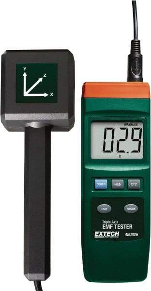 Extech - 30 to 300 Hz, LCD Display, EMF and ELF Meter - 9V Power Supply - Strong Tooling