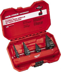 Milwaukee Tool - 1/8 to 1-3/8", Oxide Finish, High Speed Steel Step Drill Bit Set - Strong Tooling