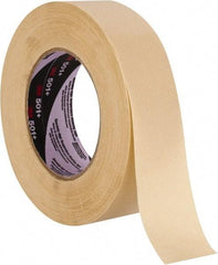 3M - 36mm Wide x 55 m Long Tan Paper Masking Tape - Series 501+, 7.3 mil Thick, 26 In/Lb Tensile Strength - Strong Tooling